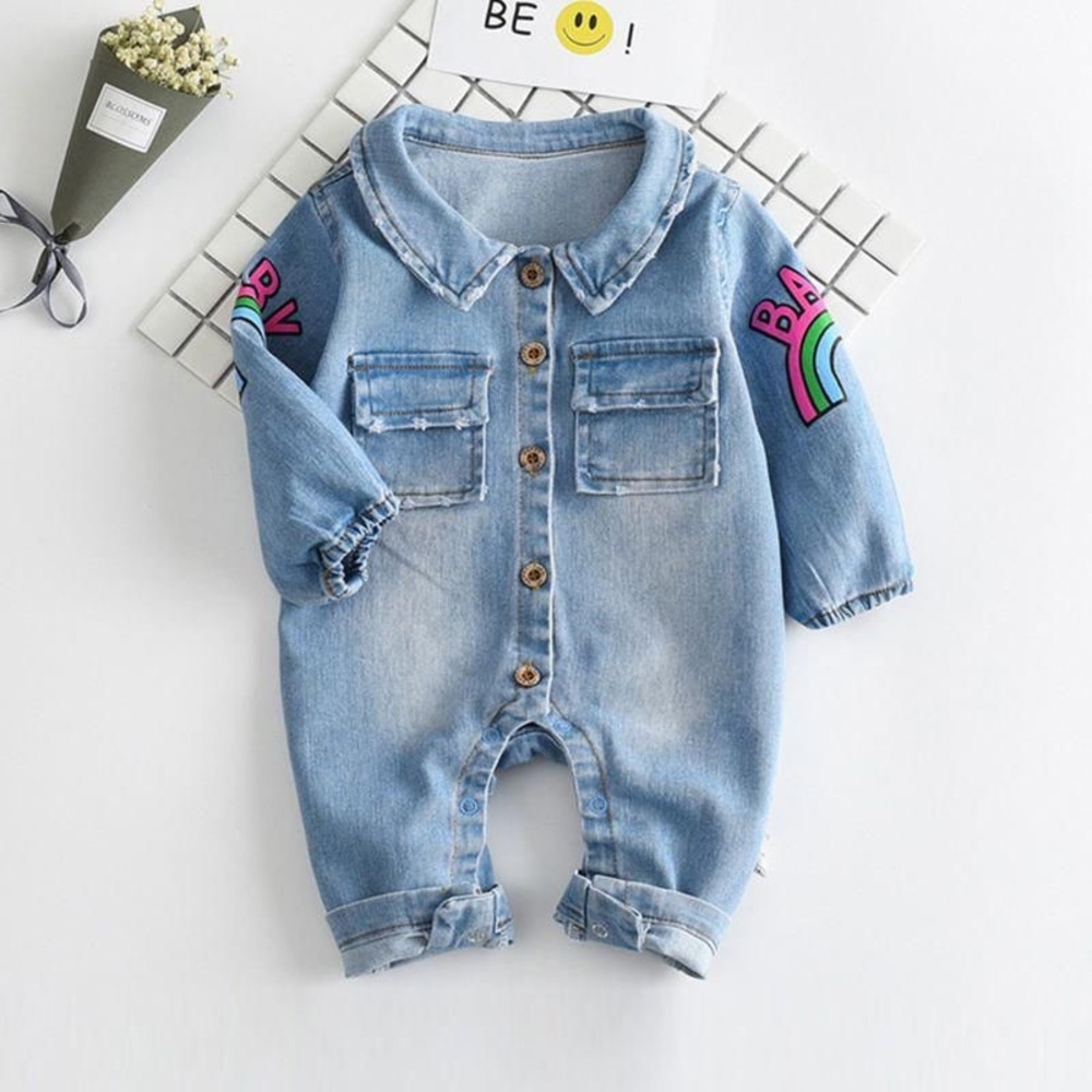 NWT PAT PAT BABY POPULAR RAINBOW DENIM JUMPSUIT